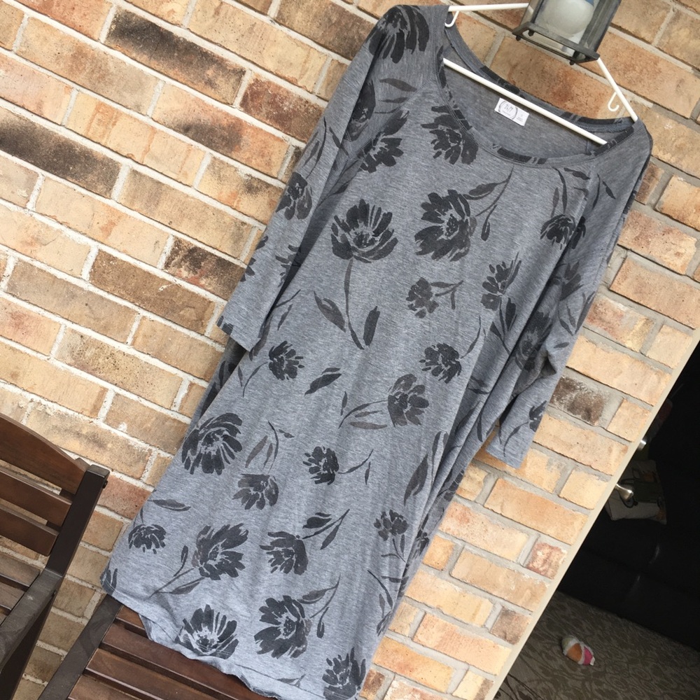 Maurices long sleeve T-shirt dress +size 3X grey
